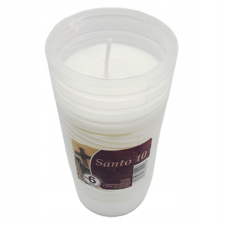 WKŁADY DO ZNICZY Santo 10 parafinowy 6 DNI Ignis 16 cm