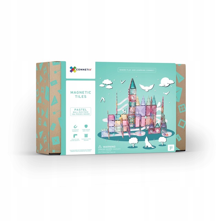 Klocki magnetyczne konstrukcyjne Kulodrom Connetix Pastel 106 elementów