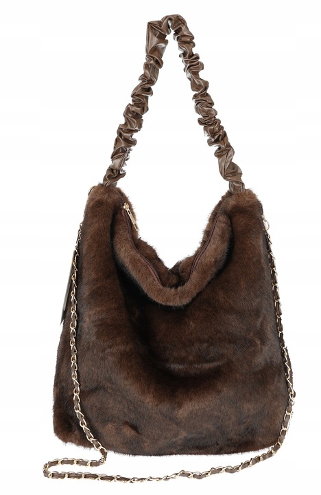 TOREBKA DAMSKA A4 NA RAMIĘ Z FUTERKA WŁOSKA MARKA XY2503 czekoladowa