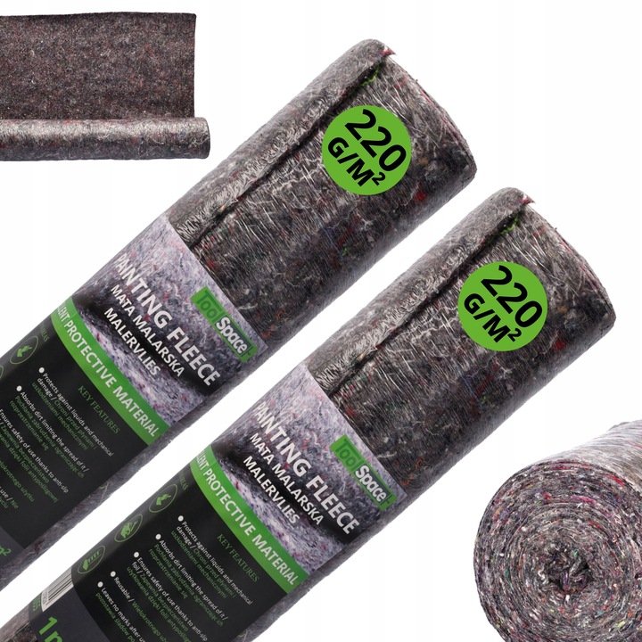 MATA MALARSKA FILC Z FOLIĄ 2x10mb gr.220g/m2 MATA OCHRONNA 20m2 GRUBA MOCNA