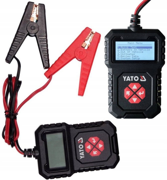 YATO ELEKTRONICZNY CYFROWY LCD TESTER AKUMULATORÓW SAMOCHODOWYCH 12V 2000A