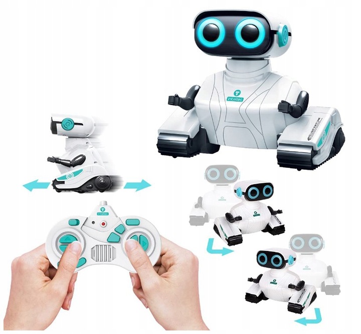 ROBOT INTERAKTYWNY ZDALNIE STEROWANY NA PILOT RC DLA DZIECI DŹWIĘK LED