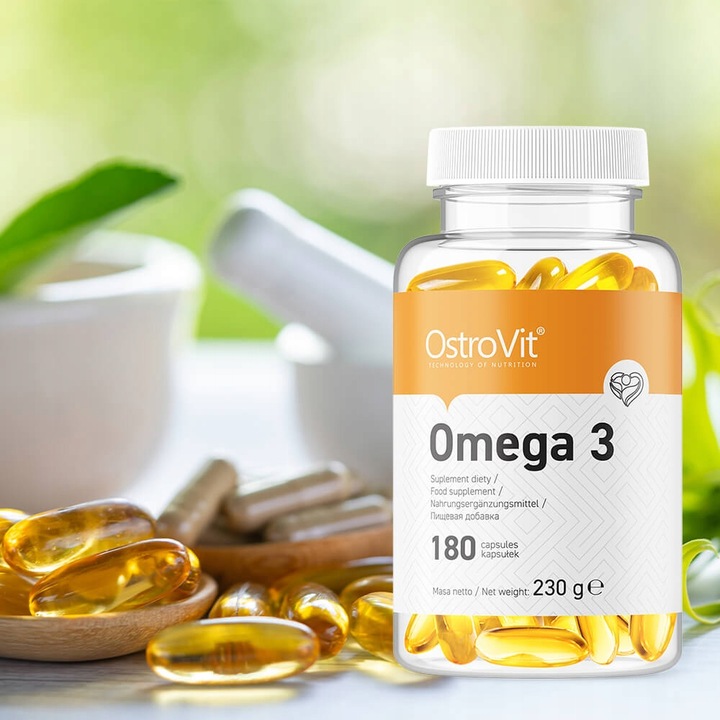 OstroVit Omega 3 180 kapsułek WITAMINY KWASY TŁUSZCZOWE