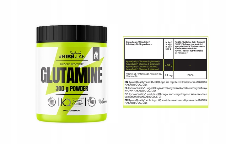 GLUTAMINA AMINOKWASY GLUTAMINE 300 g AMINO L-GLUTAMINA L-GLUTAMINE hiro