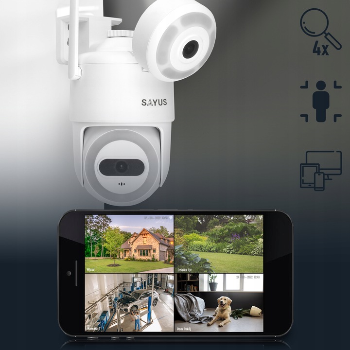OBROTOWA KAMERA ZEWNĘTRZNA IP WIFI ICSEE ZOOM DWA OBIEKTYWY ULTRA HD 3MPx