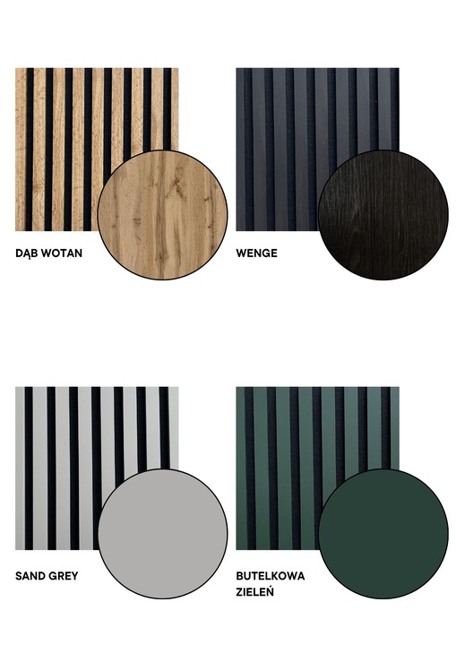 Lamele na czarnym filcu 53 x 275 cm RÓŻNE KOLORY