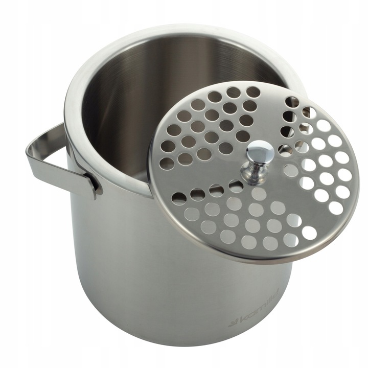 WIADERKO do LODU COOLER pojemnik TERMICZNY do chłodzenia SREBRNY + szczypce