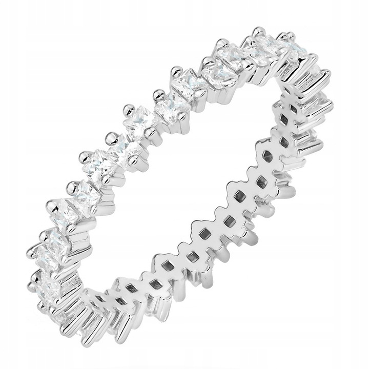 Piękny SREBRNY PIERŚCIONEK pr. 925 z Białymi Cyrkoniami r.11