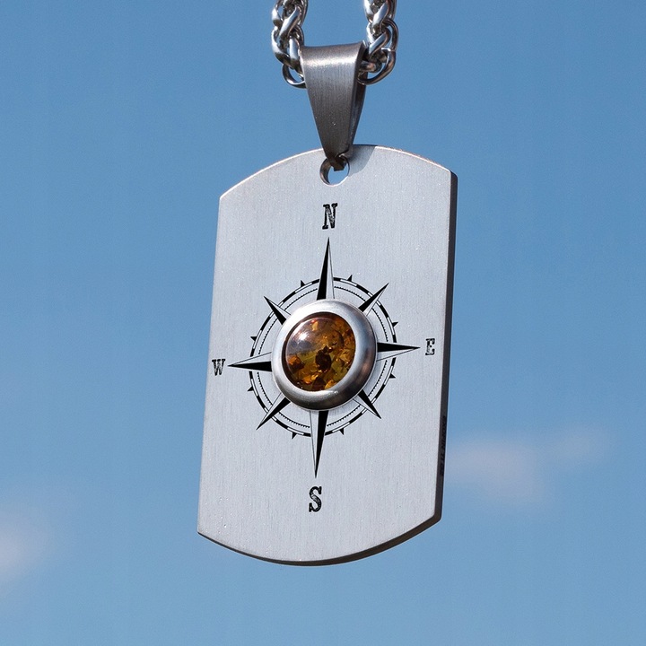 Nieśmiertelnik Tytanowy Naszyjnik Męski z GRAWEREM + ŁAŃCUSZEK i OPAKOWANIE