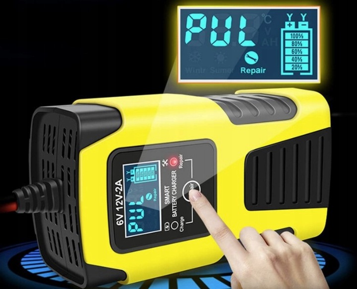 Prostownik Samochodowy do Akumulatorów 6V 12V 2A Ładowarka FUNKCJA NAPRAWY