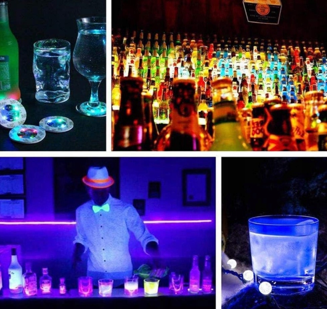 Podstawka Naklejka LED pod Butelkę Szklankę Kubek Zestaw 10 szt.