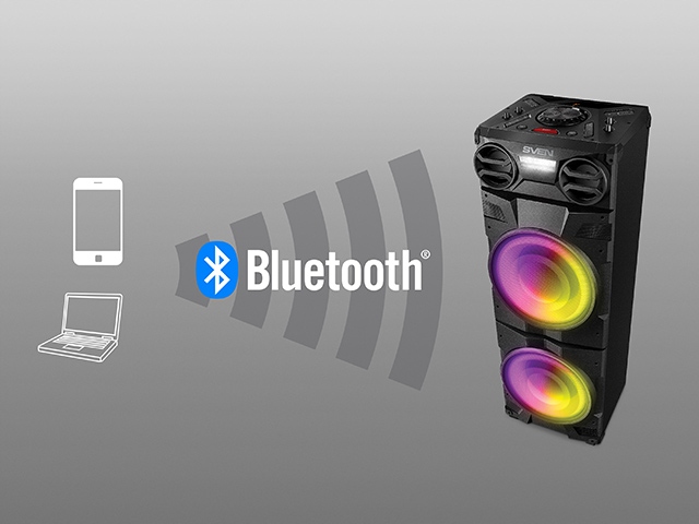 SVEN PS-1900 GŁOŚNIK PRZENOŚNY PARTYBOX 1000W BLUETOOTH KARAOKE STROBOSKOP