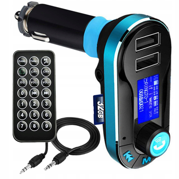 TRANSMITER SAMOCHODOWY FM USB Bluetooth SD AUX