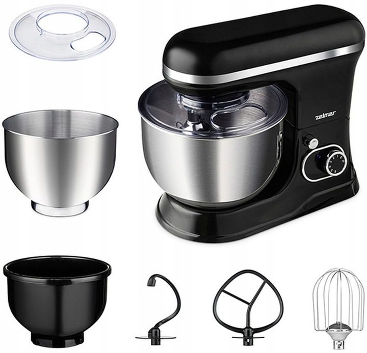 Robot planetarny Zelmer ZKR1355 1200W 6 prędkości 2 misy Smart mix Czarny