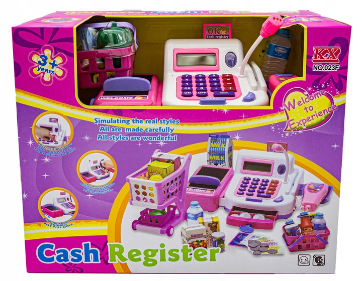 Edukacyjna Kasa Fiskalna Sklepowa Dla Dzieci Wózek Kalkulator Akcesoria