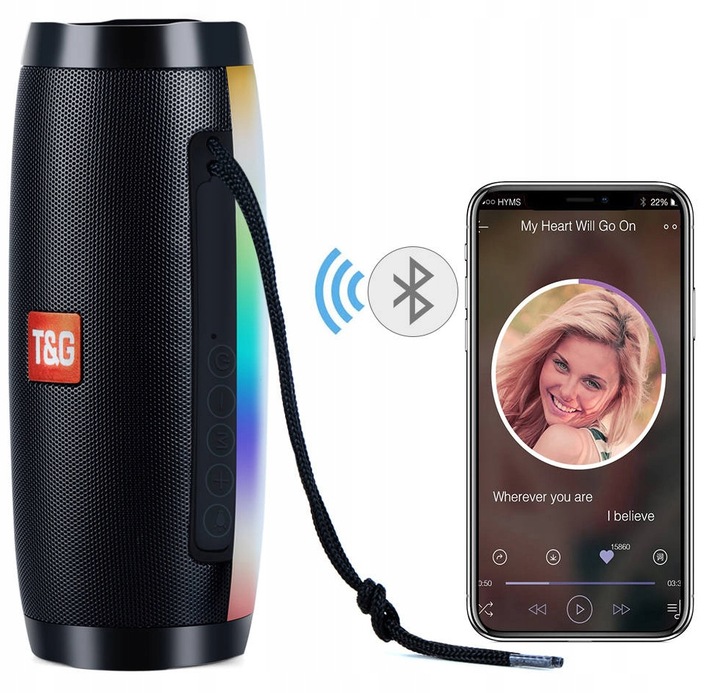 Głośnik Bluetooth BOOMBOX Mobilny USB RADIO LED MP3 Bezprzewodowy Przenośny