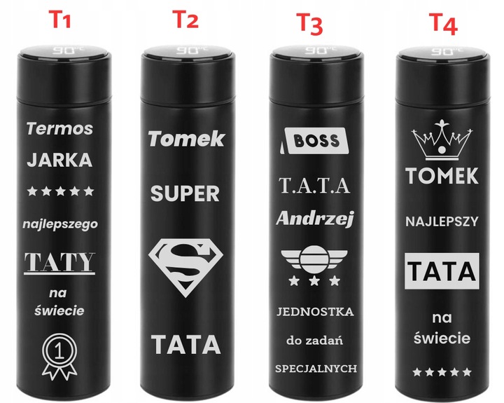 KUBEK TERMICZNY Termos LED GRAWER DO HERBATY KAWY Prezent Na URODZINY LOGO