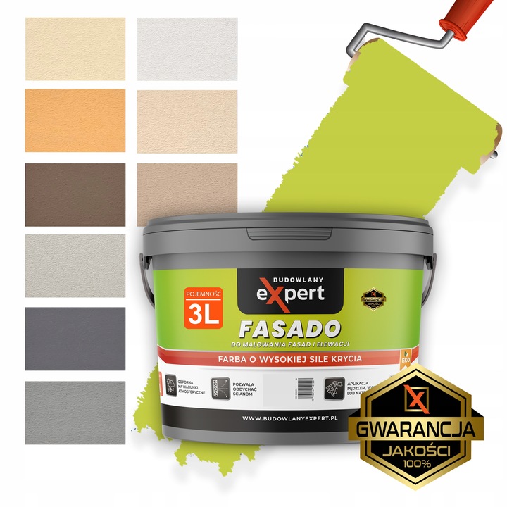 FARBA ELEWACYJNA FASADOWA zewnętrzna do malowania FASAD ELEWACJI FASADO 3L