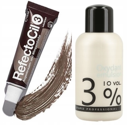 ZESTAW REFECTOCIL HENNA BRĄZ+STAPIZ WODA duża 150ml w KREM 3%