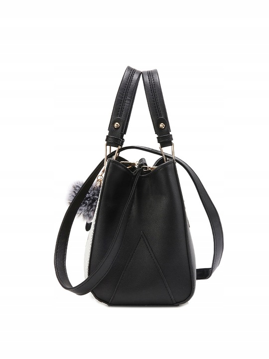 TOREBKA DAMSKA KUFEREK CZARNY BEŻ DO RĘKI NA RAMIĘ LISTONOSZKA WĄŻ