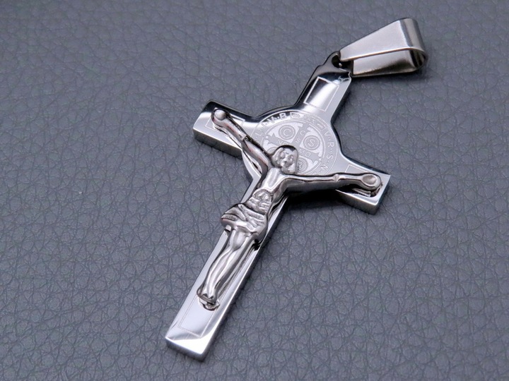 SREBRNY KRZYŻ KRZYŻYK NA ŁAŃCUSZEK STAL SZLACHETNA