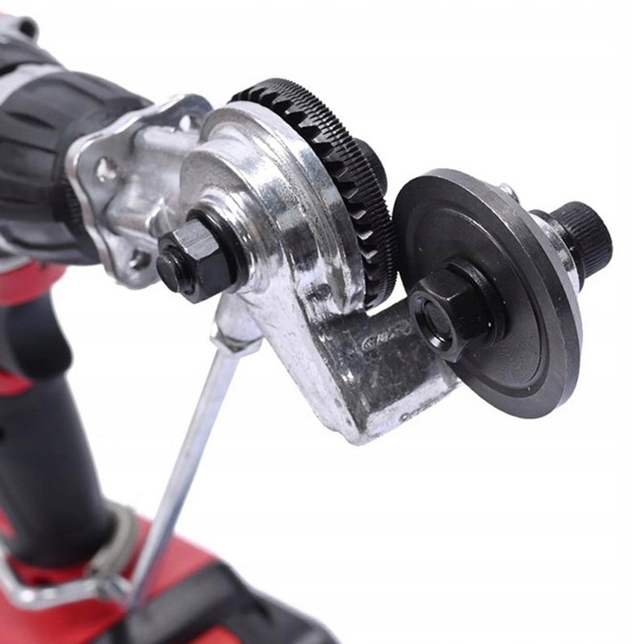 PRZYSTAWKA NA WIERTARKĘ KOŃCÓWKA DO CIĘCIA BLACHY METALU ADAPTER NAKŁADKA