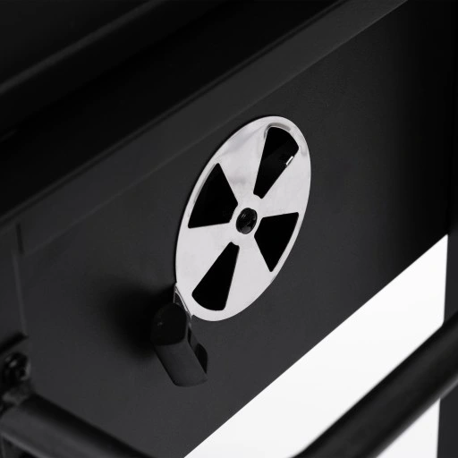 GRILL WĘGLOWY OGRODOWY SMART RUSZT ŻELIWNY WÓZEK