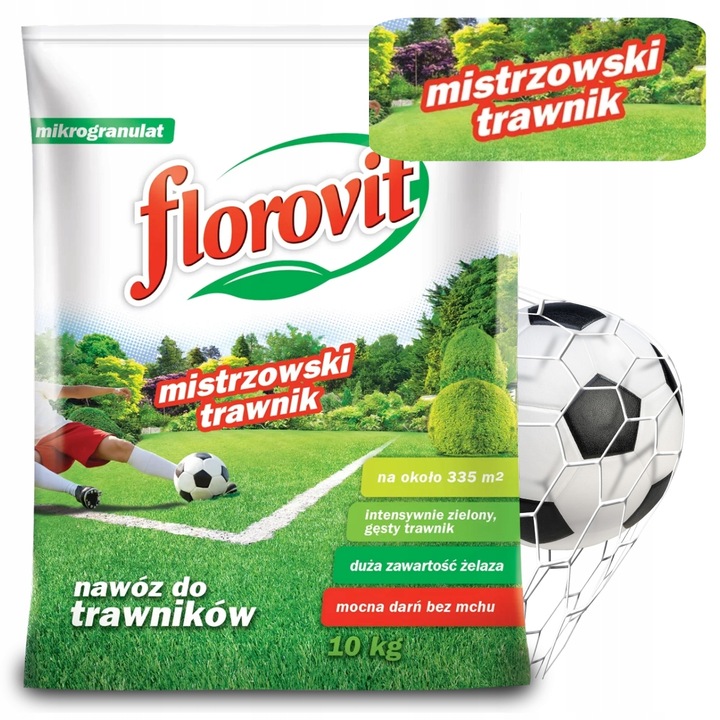 NAWÓZ DO TRAWY FLOROVIT MISTRZOWSKI TRAWNIK do trawy z mchem 10kg