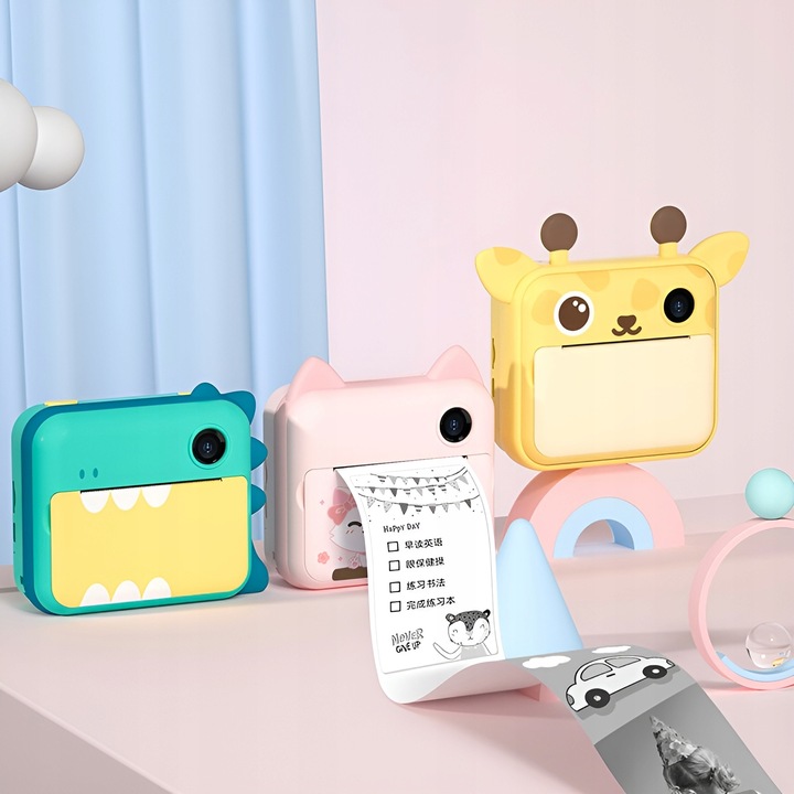 APARAT NATYCHMIASTOWY CYFROWY DLA DZIECI Z DRUKARKĄ KARTA 32GB + 2 ROLKI