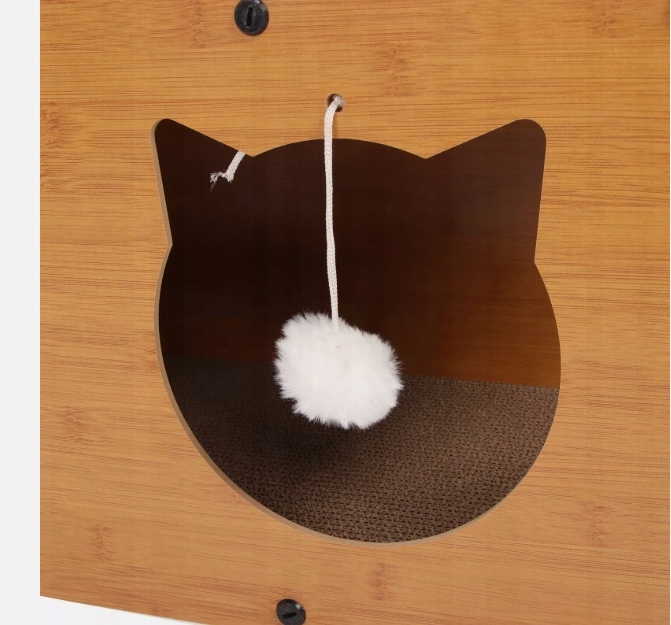 DRAPAK DLA KOTA KARTONOWY DOMEK BUDKA DRAPANIE TEKTUROWY LEGOWISKO Z PIŁKĄ