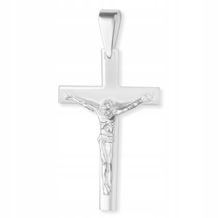 Zawieszka Srebrna Krzyżyk do Łańcuszka Jezus Krzyż z Chrystusem SREBRO 925