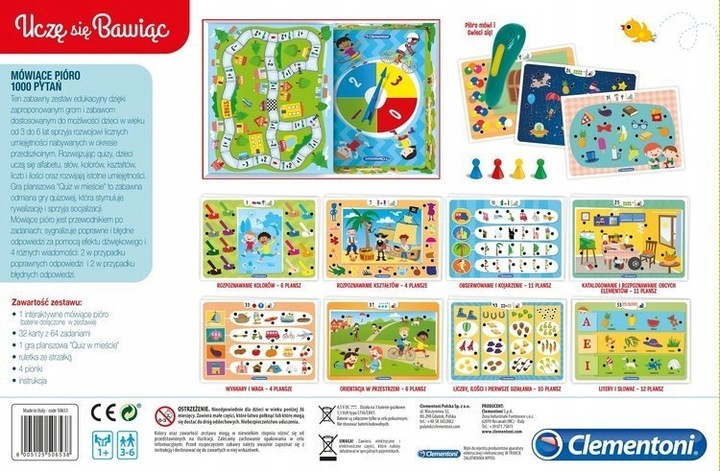 MÓWIĄCE PIÓRO 1000 PYTAŃ GRA EDUKACYJNA CLEMENTONI