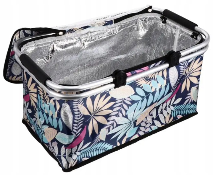 KOSZ PIKNIKOWY KOSZYK TERMICZNY NA PIKNIK ZAKUPY SKŁADANY TORBA DUŻY