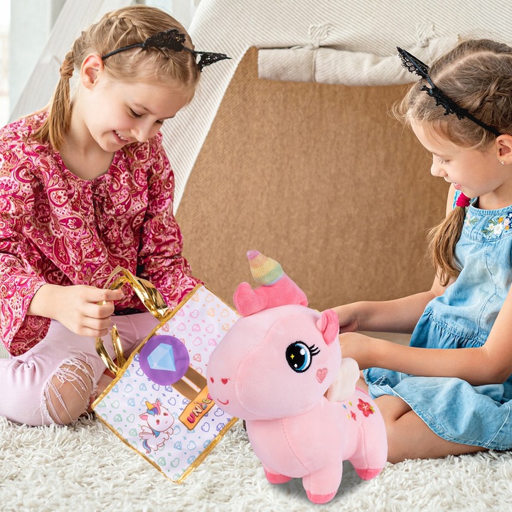 PLUSZOWY JEDNOROŻEC Z TOREBKĄ PLUSZOWA MASKOTKA PRZYTULANKA PLUSZAK UNICORN