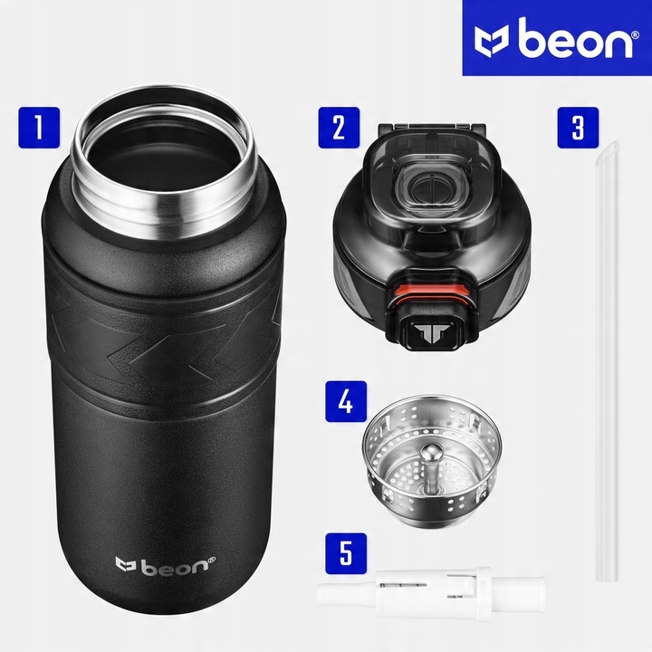 KUBEK TERMICZNY NA KAWĘ HERBATĘ DO SAMOCHODU SZCZELNY ANTYPOŚLIZGOWY 500 ml