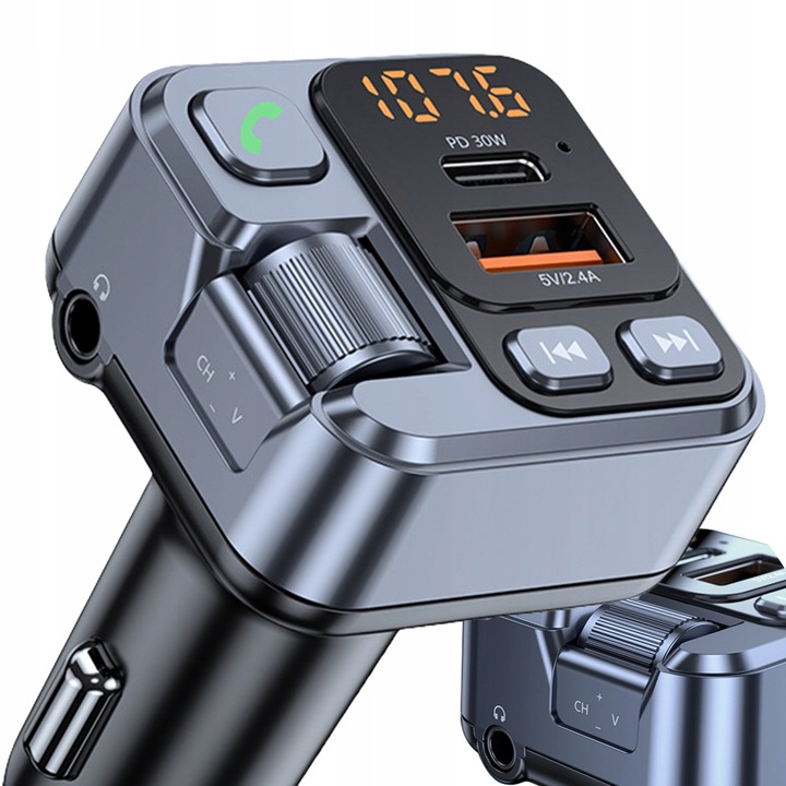 TRANSMITER BLUETOOTH SAMOCHODOWY AUDIO FM MP3 BT SZYBKA ŁADOWARKA USB