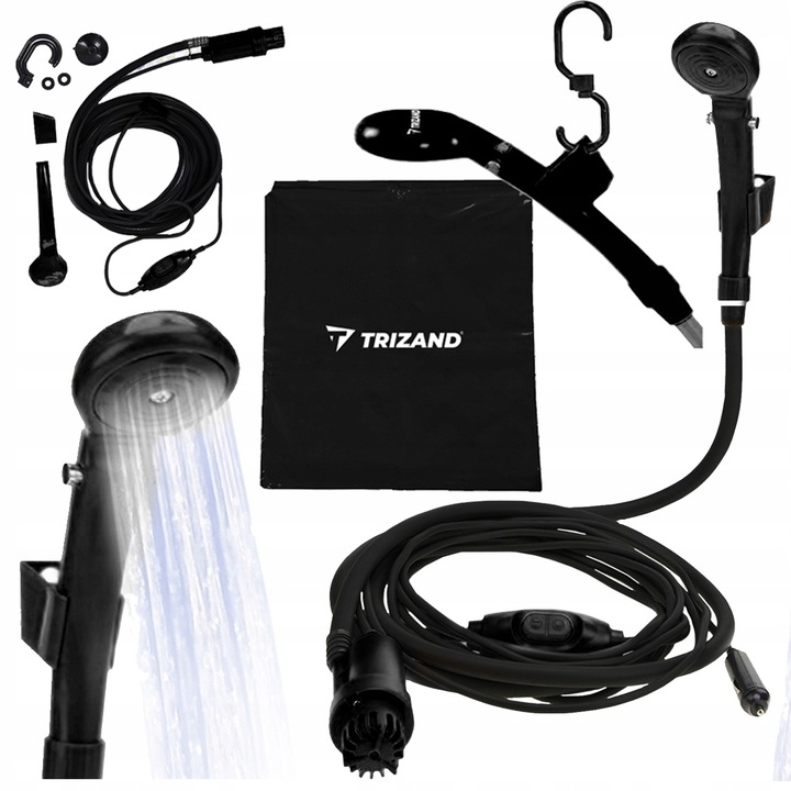 Prysznic TURYSTYCZNY Kempingowy pod Namiot Przenośny Pompka Elektryczna 12V