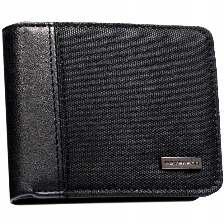Portfel męski ze skóry eko Peterson z ochroną RFID STOP na gotówkę karty
