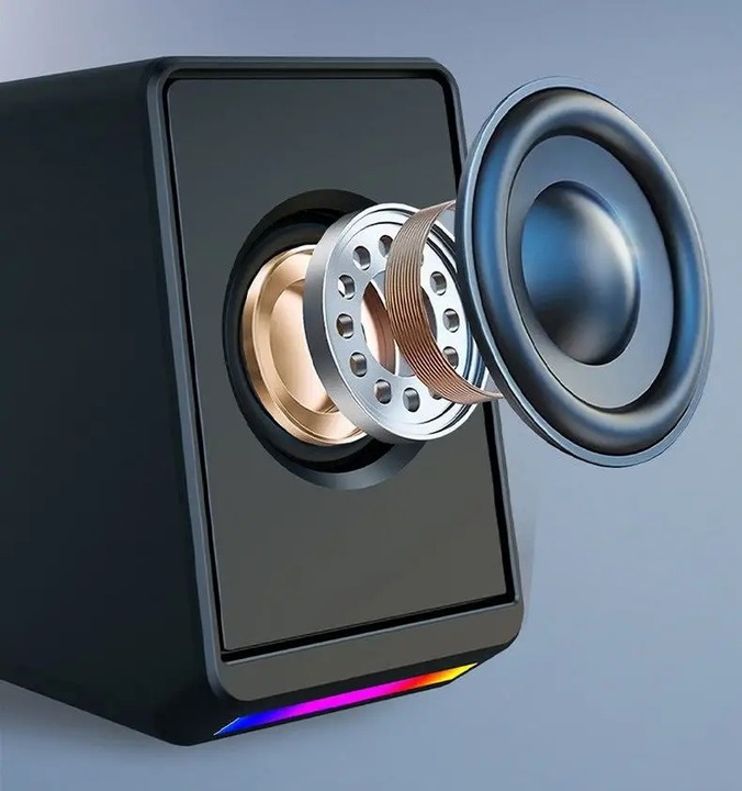 MOZOS Mini S4 głośniki komputerowe do laptopa telewizora stereo LED RGB USB