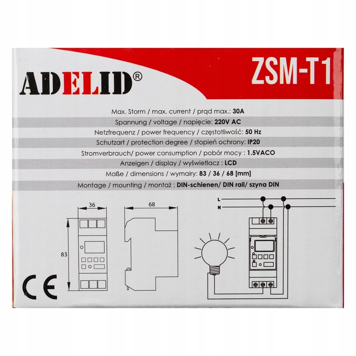 Timer programator czasowy tygodniowy na szynę TH35