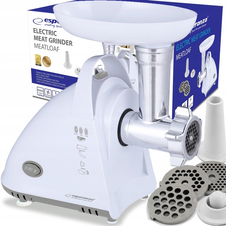 ELEKTRYCZNA MASZYNKA DO MIELENIA MIĘSA MOCNA 2000W 3 SITA DYSZA DO KIEŁBASY