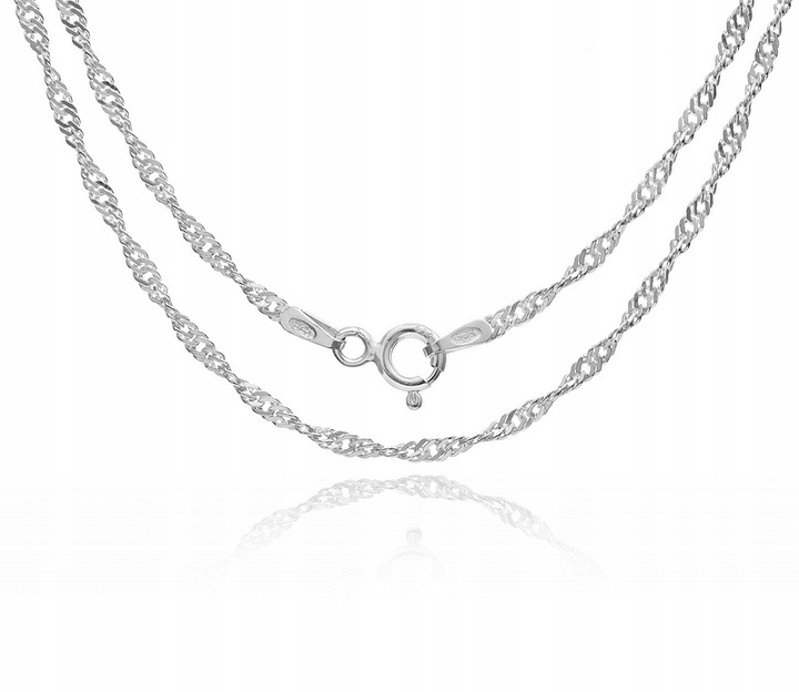 SINGAPUR ŁAŃCUSZEK 45 CM SREBRNY DAMSKI NOWY 925