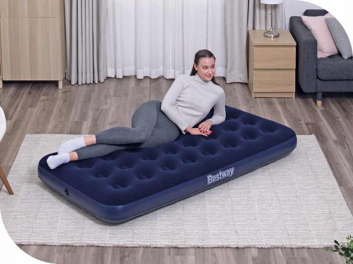 Materac Dmuchany Welurowy Jednoosobowy Łóżko Bestway 67001 188x99 MODEL2025
