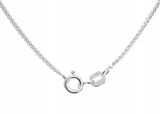 Srebrny łańcuszek warkocz pleciony lisi ogon 50 cm pr 925