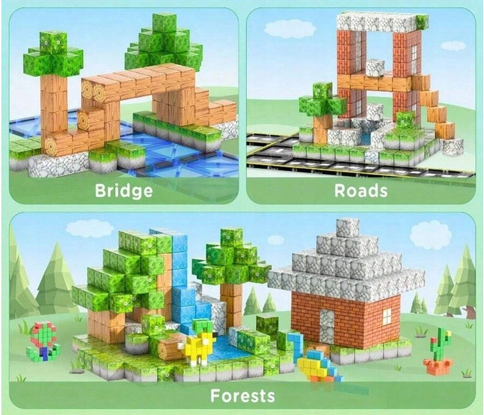 KLOCKI MAGNETYCZNE KOSTKI Sześciany Konstrukcje 3D 312 elementów