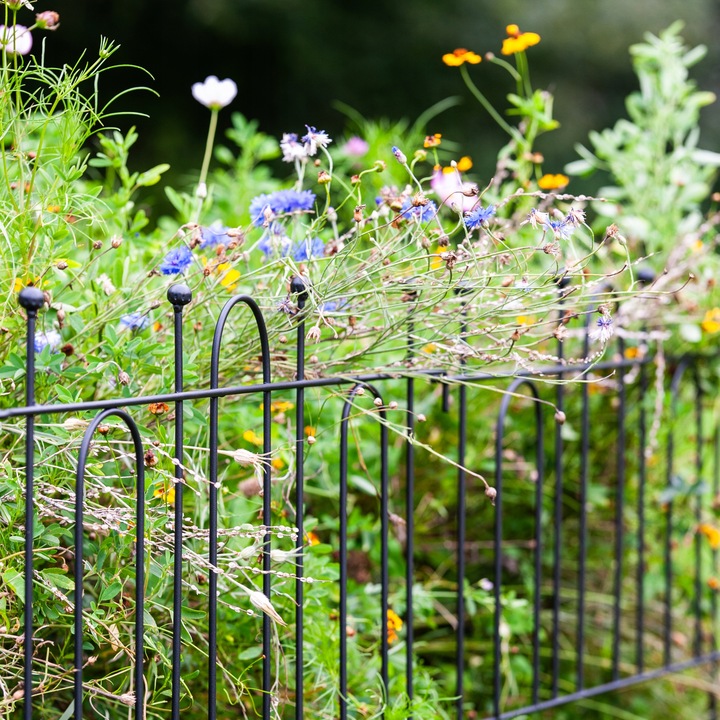 OGRODOWY PŁOT METALOWA PODPORA DO ROŚLIN PODPORY DO KWIATÓW CZARNY