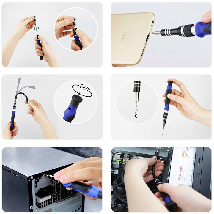 ZESTAW WKRĘTAKÓW ŚRUBOKRĘTÓW BITÓW PRECYZYJNE 75 ELEMENTÓW W ETUI