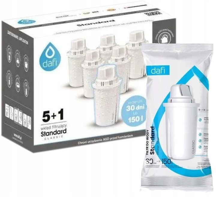 6 x DAFI CLASSIC WKŁAD filtrujący do dzbanka filtrującego wodę