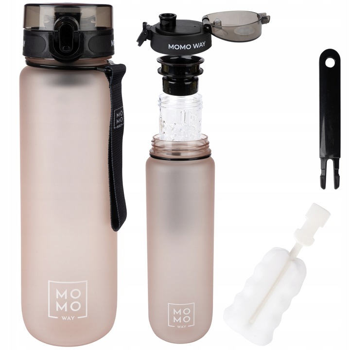 BUTELKA na wodę 1l MOMO WAY BIDON z sitkiem na owoce bpa free tritan