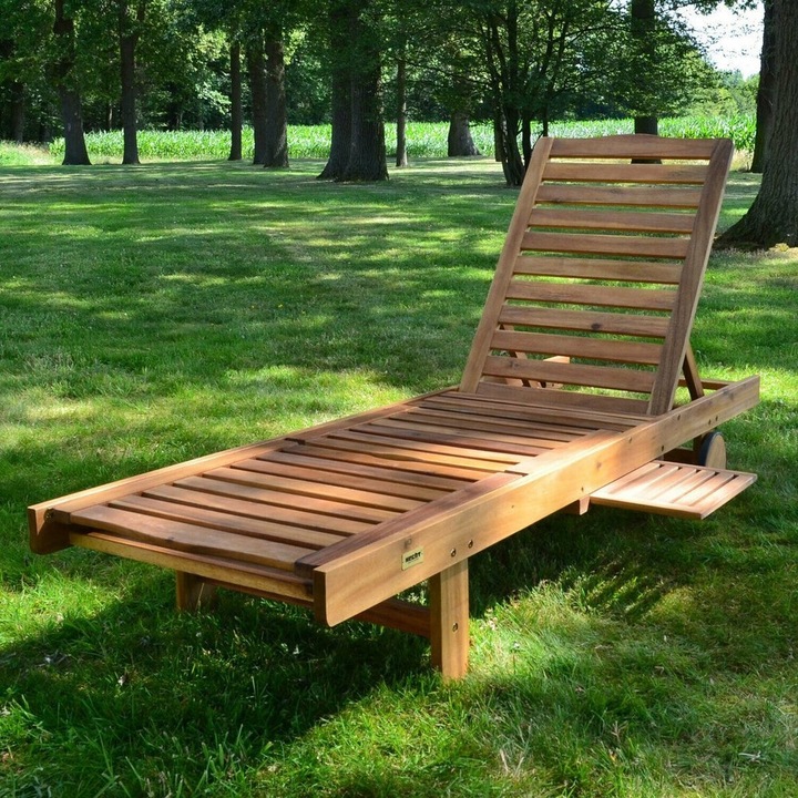 Leżak Leżanka Ogrodowy Drewniany HECHT Resort A Tropikalne Drewno Akacjowe